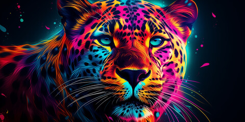 Bright and colorful animal poster. - obrazy, fototapety, plakaty