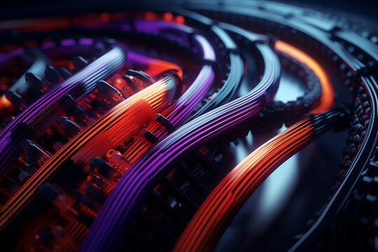 cyberpunk style futuriistic wires, generative ai