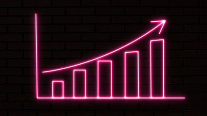 Growth chart icon design. bar chart with purple up arrow, vector icon or pictogram. Business diagram and graphs related objects - obrazy, fototapety, plakaty