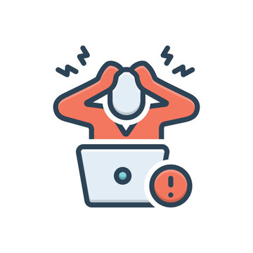 Color illustration icon for mistake