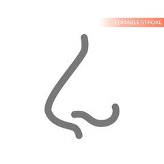 Human nose vector icon. Simple line symbol.