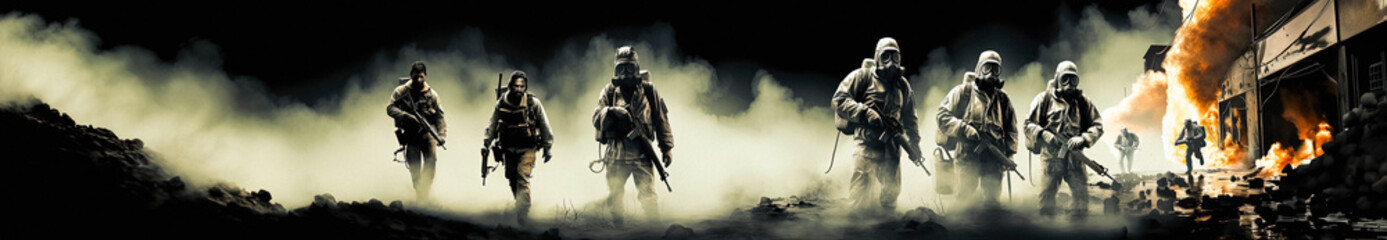 Fototapeta premium SWAT Forces in Action Cinematic Photo of a SWAT Officer in Full Tactical Gear