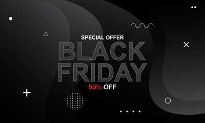 Obraz premium Abstract Black Friday banner promotion background. Vector illustration