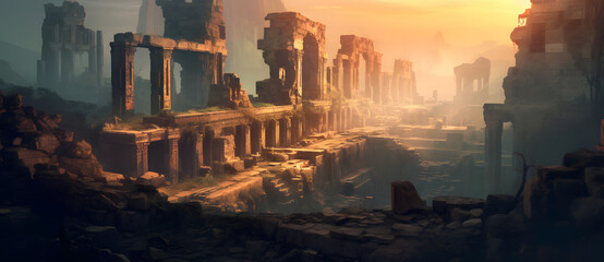 Mysterious ancient ruins covered with ruins 5