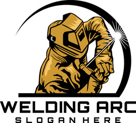 welding arc illustration logo design vector 
