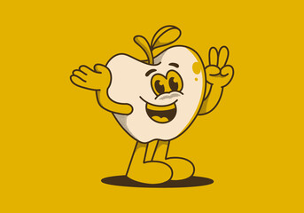 Mascot character illustration of happy apple fruit