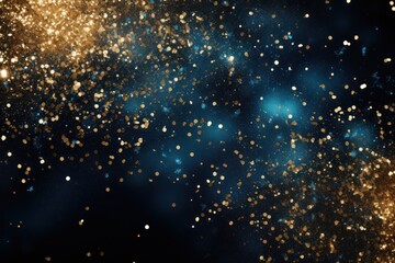 Christmas image of a dark night sky adorned with a multitude of glittering stars. 