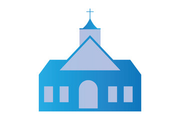 magnificent church two color vector design with varied roofs