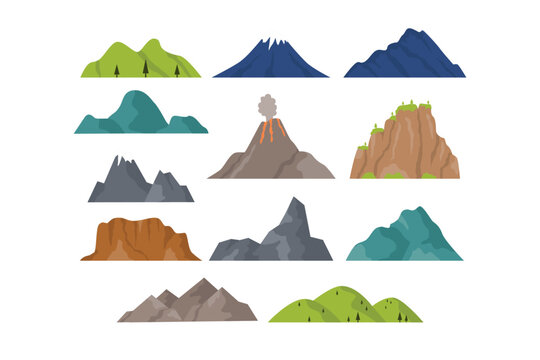 Mountain Nature Landscape Illustration Set