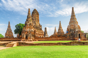 Awesome towers of Wat Chaiwatthanaram in Ayutthaya, Thailand