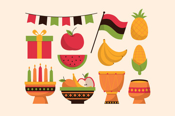 Kwanzaa Design Element Illustration Set