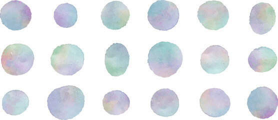 水彩で描いたカラフルな丸いフレーム