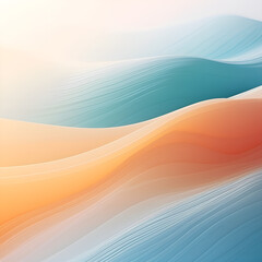 wallpaper abstraction, illustration in the colors blue, turquoise, light blue and orange - obrazy, fototapety, plakaty