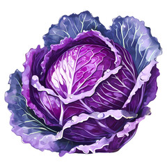 Obraz premium red cabbage vegetable isolated on white background