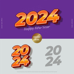 2024 bold vector 3D design with editable text effect