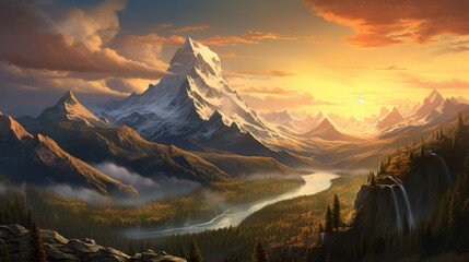 A detailed view of natural landscapes, capturing the grandeur of majestic mountains.