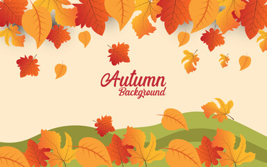 Autumn beauty falling leaves background