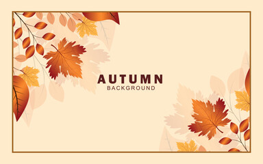 Autumn leaves frame banner design