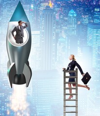 Unequal career opportunities concept for men and women