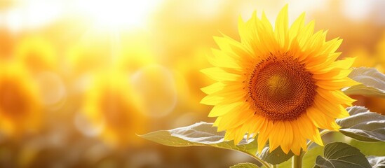 Fototapeta premium Gorgeous sunflower gleams in sunlight