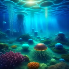 Obraz na płótnie Canvas Mystical underwater world.