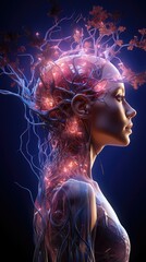 human brain and consciousness digital art