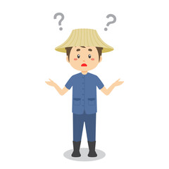 Thailand Farmer Confused with Question Mark