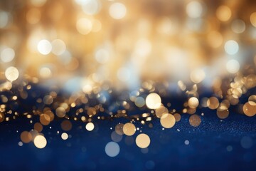Blue and gold Abstract background and bokeh on New Year's Eve 