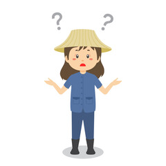 Thailand Farmer Confused with Question Mark
