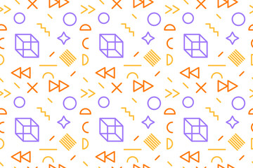 Abstract elements geometric seamless pattern
