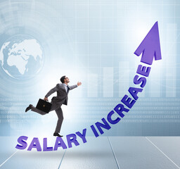 Employee in salary increase concept