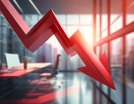 red arrow chart downward trend