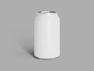 Front View White Blank Drink Can Mockup 3D Rendered Mockup