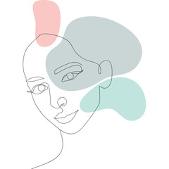 Woman Face Line Art