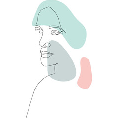 Woman Face Line Art