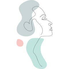 Woman Face Line Art