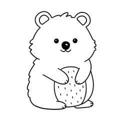 quokka coloring line