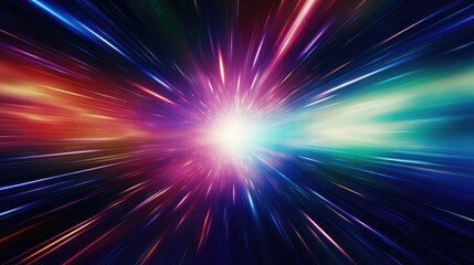 Light speed hyperspace warp background. - obrazy, fototapety, plakaty