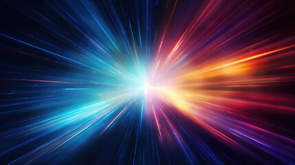 Fototapeta premium Light speed hyperspace warp background.