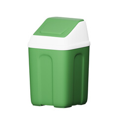 3D recycle bin on Green Icon isolated