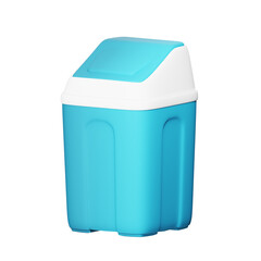 3D recycle bin on Blue Icon isolated
