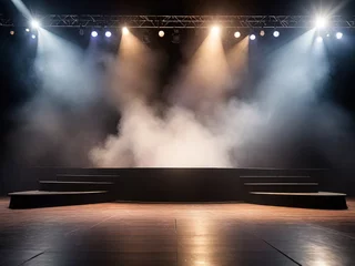 Foto op Plexiglas Stage spotlight with stage podium scene, stage lighting, stage background. © MrBaks
