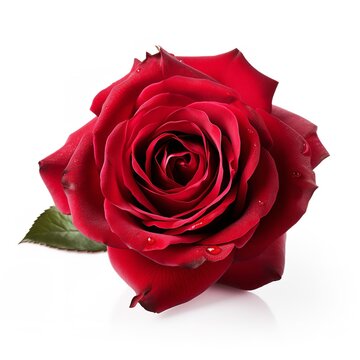 Red rose isolated on a white background. Generative Ai.