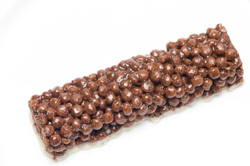 Barrita energética de cereales, chocolate y chocolate blanco