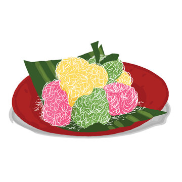 Traditional indonesian food cenil with coconut