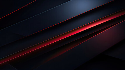 elegant abstract background Minimalist black and red curved line shapes created with Generative AI Technology - obrazy, fototapety, plakaty