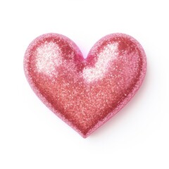 Pink glitter heart isolated