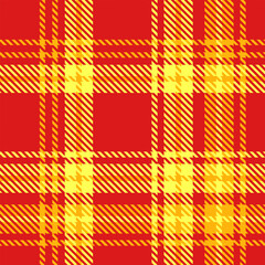 Red Yellow Tartan Plaid Seamless Pattern. Check fabric texture for flannel shirt, skirt, blanket

