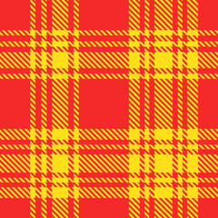 Red Yellow Tartan Plaid Seamless Pattern. Check fabric texture for flannel shirt, skirt, blanket
