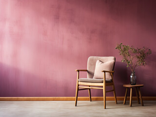 Large Mauve Wall Dining Chair in Corner